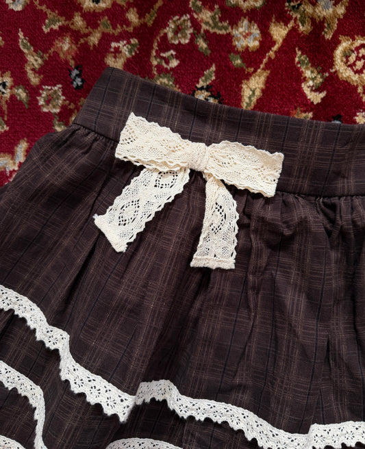 Italian Linen Skirt (Fleurette Signature Plaid)