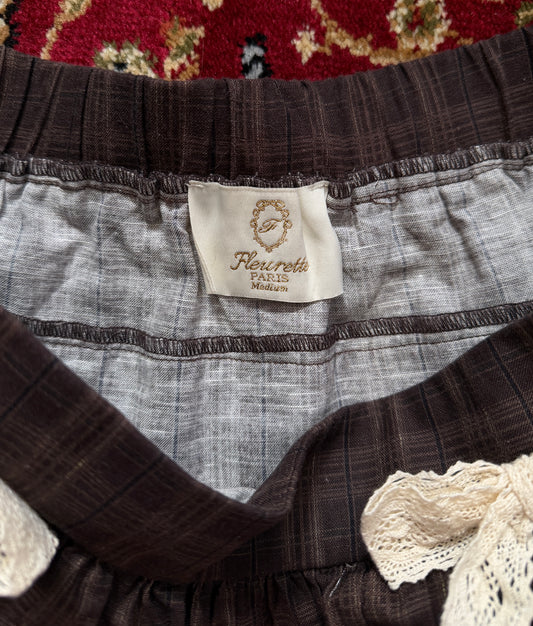 Italian Linen Skirt (Fleurette Signature Plaid)