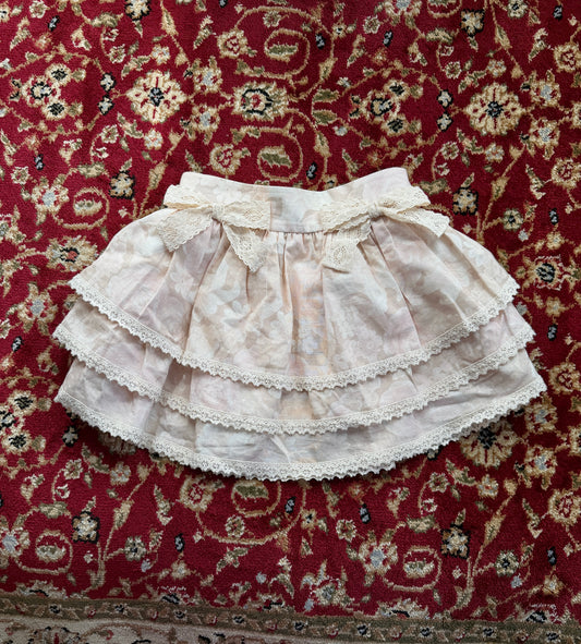 Italian Linen Skirt (Antique Floral)