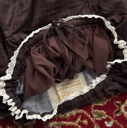 Italian Linen Lantern Sleeve (Fleurette Signature Plaid)