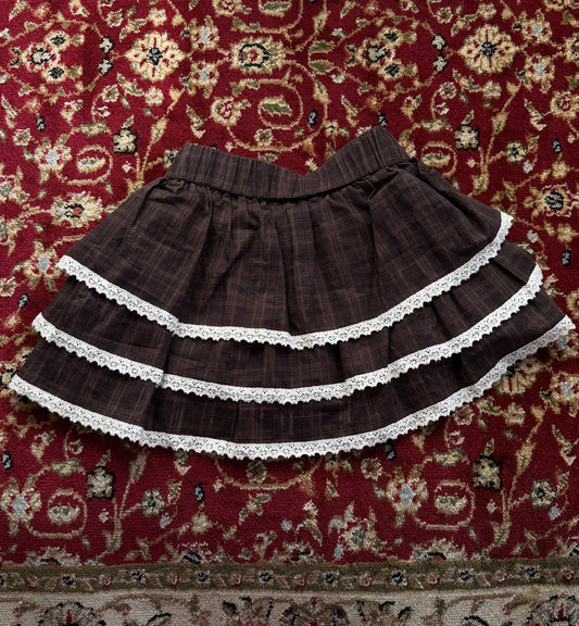 Italian Linen Skirt (Fleurette Signature Plaid)