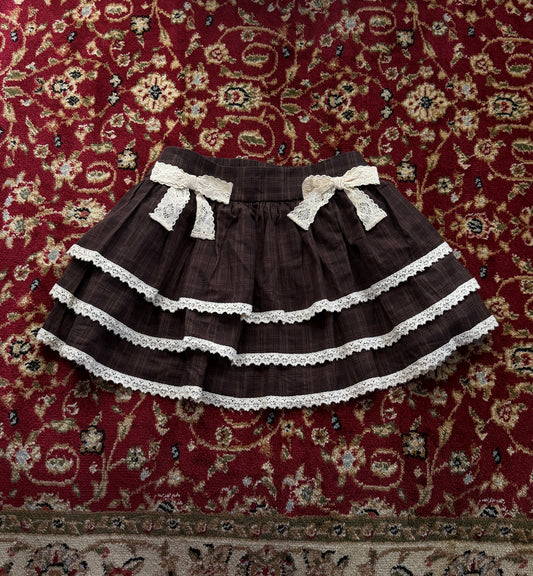 Italian Linen Skirt (Fleurette Signature Plaid)