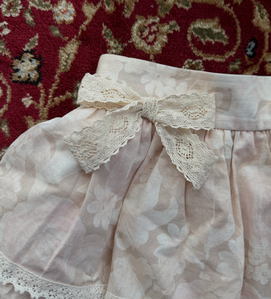 Italian Linen Skirt (Antique Floral)
