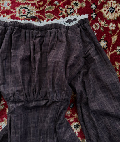 Italian Linen Lantern Sleeve (Fleurette Signature Plaid)