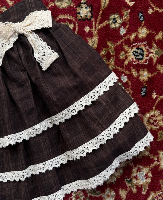 Italian Linen Skirt (Fleurette Signature Plaid)